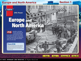 Beginnings of the Cold War Europe and North America