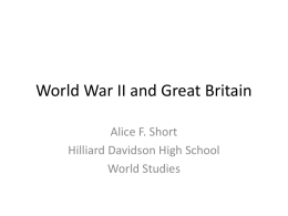 World War II and Great Britain