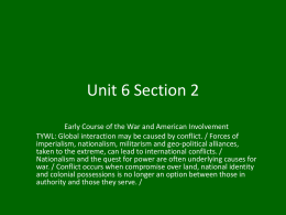 WHPP Unit 6 Section 2 Early Course of the War and American