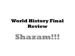World History and Geography Final Review NO PICS