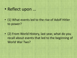 WWII - 1 - 2016 - Political Ideologies and Events leading to WWIIx