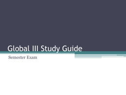 Global III Study Guide