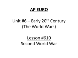 AP EURO Unit #1 * Renaissance and Reformation Lesson #2 * The
