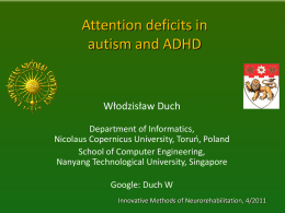 From autism to ADHD - Department of Informatics