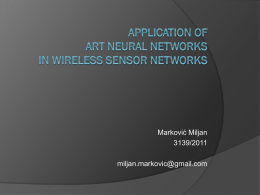 Application of ART neural networks in Wireless sensor networks