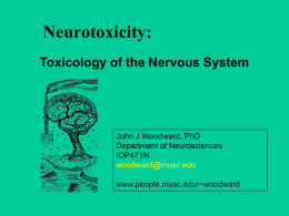 Central Nervous System Toxicology Lecture (Sept. 28th, 2011)