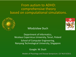 From autism to ADHD: computational simulations