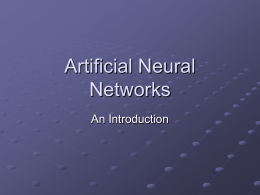 Artificial Neural Networks - University College London