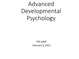 Advanced Developmental Psychology