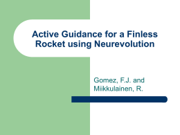 Active Guidance for a Finless Rocket using Neurevolution