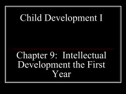 Child Development I Chapter 9: Intellectual Development