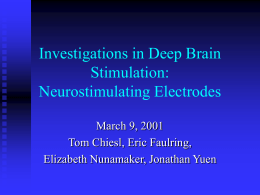 Investigations in Deep Brain Stimulation: Neurostimulating