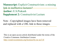 Explicit Constructivism: a missing link in ineffective