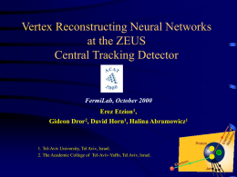 Vertex Reconstructing Neural Networks at the ZEUS Central