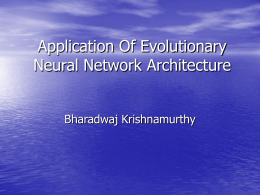 Application Of Evolutionary Neural Network Architecture