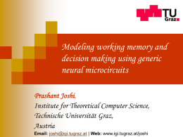 Modeling working memory and decision making using generic