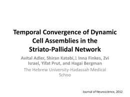 Paper: Temporal Convergence of Dynamic Cell Assemblies in the