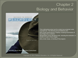 PSY110 Week 2 Biology and Behavior