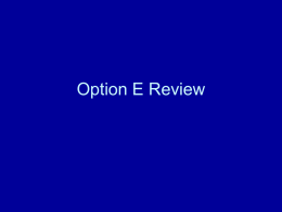Option E Review