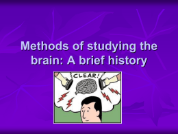 Methods of studying the brain