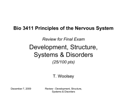 Bio 3411 Principles of the Nervous System Review for Final Exam
