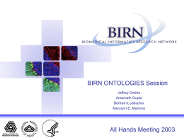 BIRN ONTOLOGIES Session