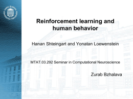 Reinforcement learning and human behavior