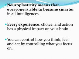 Intelligence and Brain Plasticity