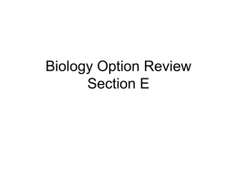 Biology Option Review Section E