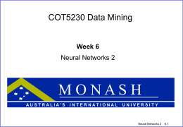 Neural Networks 2 - Monash University