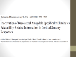 Paper: Inactivation of Basolateral Amygdala Specifically Eliminates