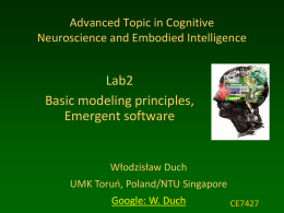 CE7427: Cognitive Neuroscience and Embedded