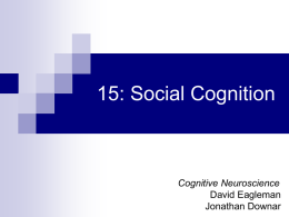 Eagleman Ch 15. Social Cognitionx