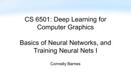 Basics of neural networks
