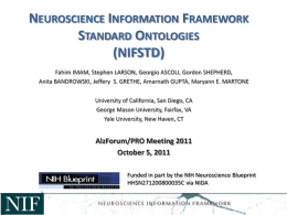 Neuroscience Information Framework Standard Ontologies