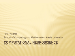 Computational neuroscience - School of Computing and Mathematics
