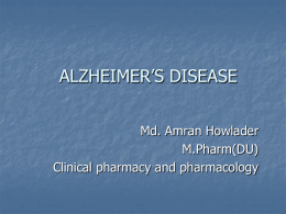 ALZHEIMER DISEASE