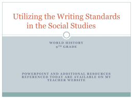 Utilizing the Writing Standards in the Social Studies