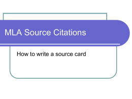 MLA Source Citations
