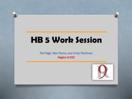 HB 5 Worksession revised 1-8-2014