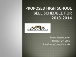 Sample bell schedule - Tuscaloosa County High School