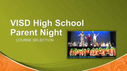 Presentation on course selection options for high school