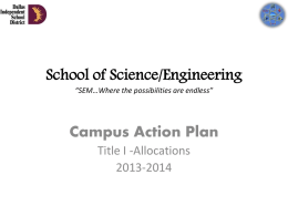 2013-2014 Action Plan - Dallas Independent School District