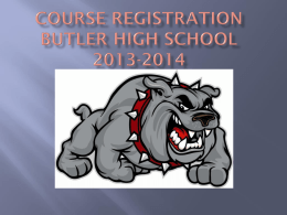 Course Registration Butler High Schol