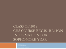Class of 2015 CHS Course Registration Information