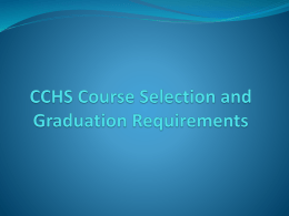 CCHS Course Selection Activities