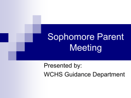 Sophomore Parent Meeting