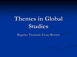 Themes in Global Studies - Niagara Falls City School District