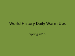 World History Warm Ups