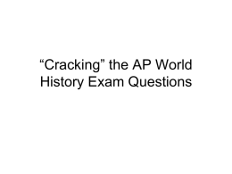 Cracking” the AP World History Exam Questions